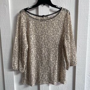 Loft Elegant Cream Lace Women's Top